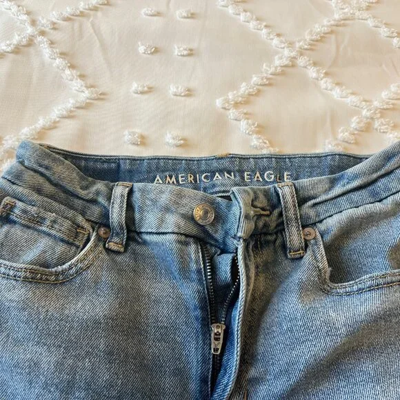 American Eagle Curvy Mom Ripped Stretch Jeans SIZE 0 - Picture 7 of 12